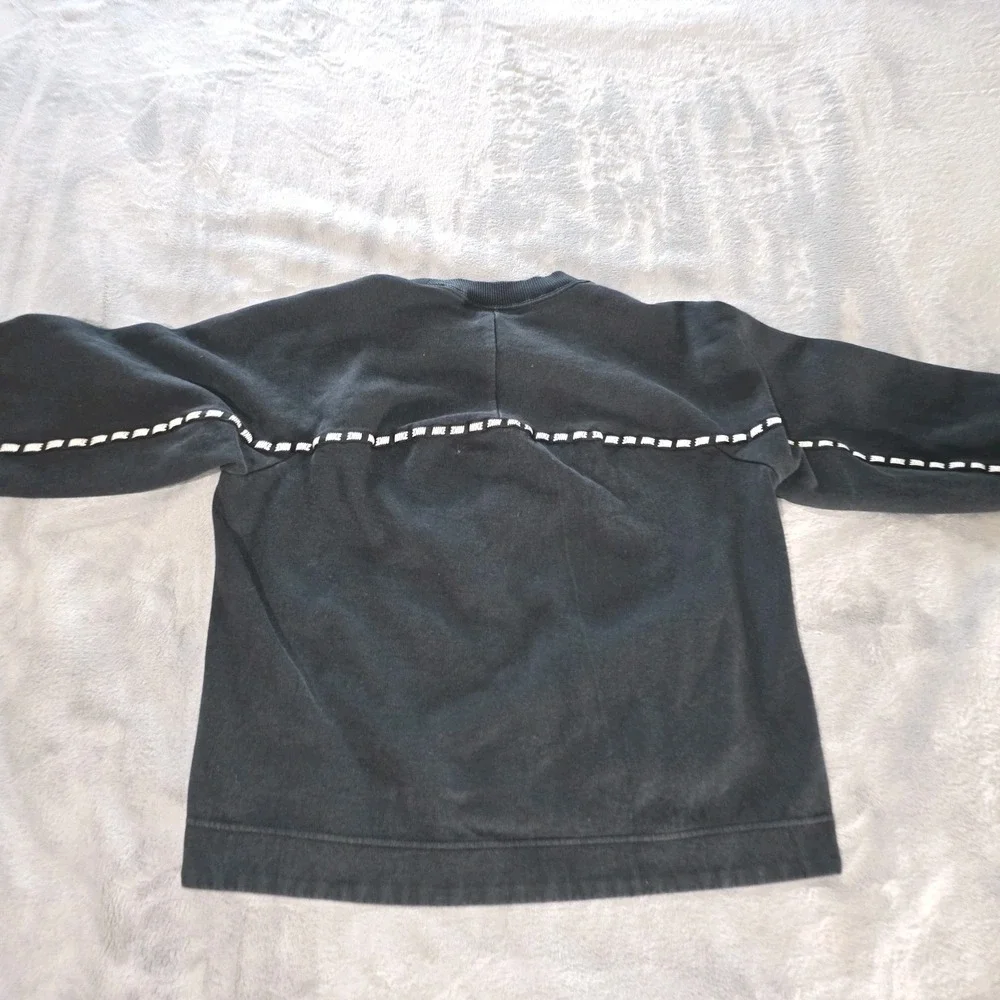 Nike Sportswear Optic Crewneck Top Womens Small Black NIKE Spell Out & Arm‎ Trim